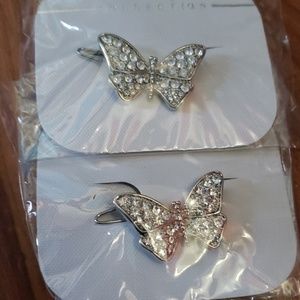 NWT Decorative butterfly hair clips